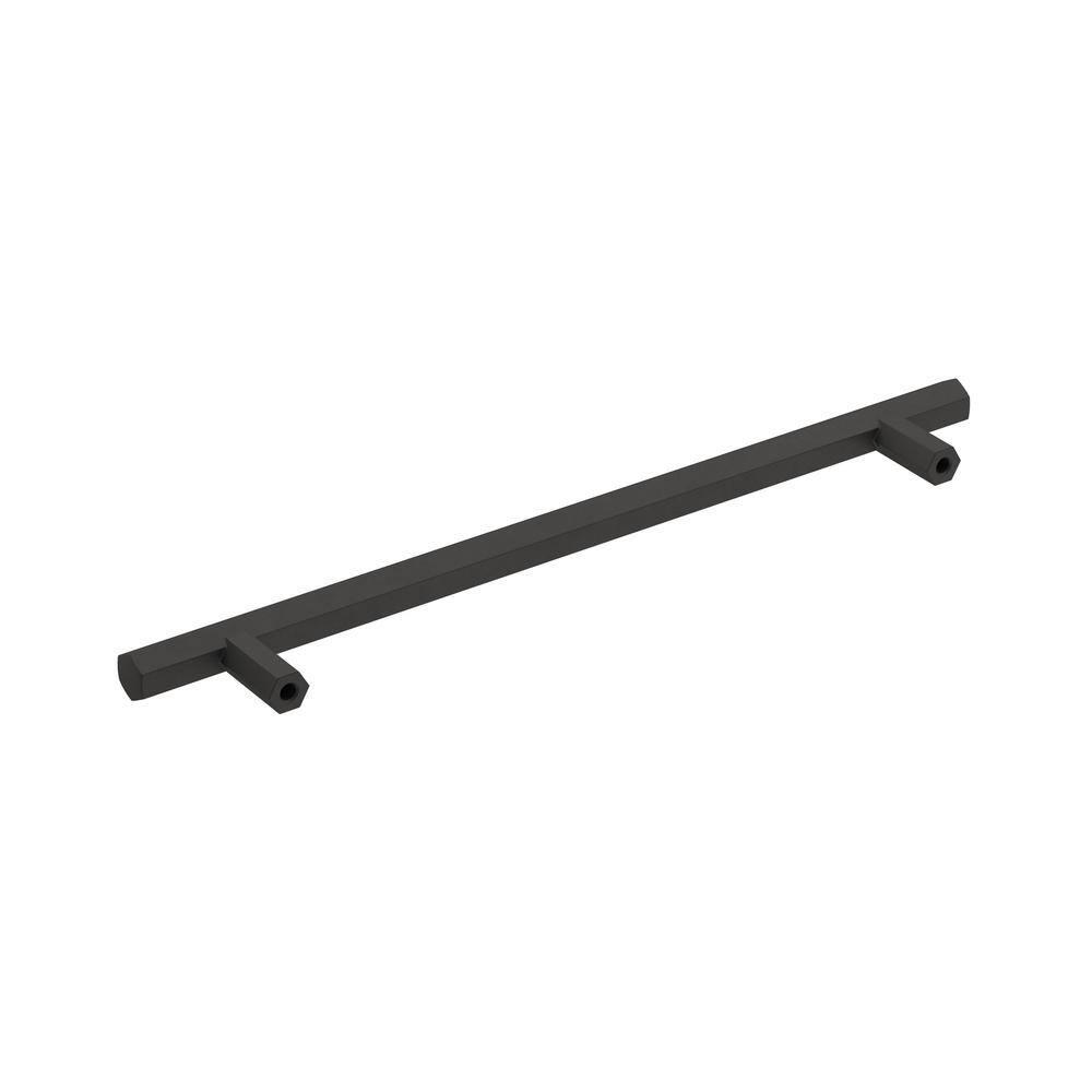 Amerock Caliber 7-9/16 inch (192mm) Center-to-Center Matte Black Cabinet Pull