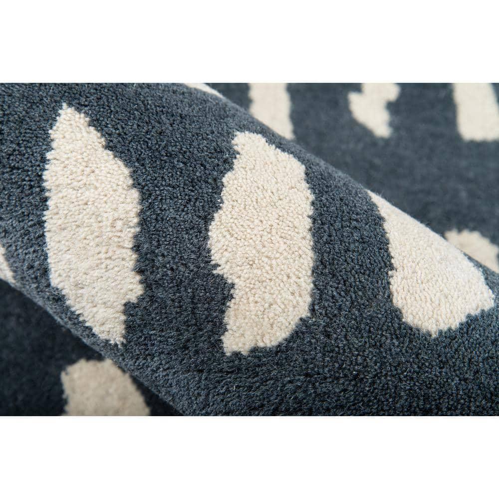 Skyline Decor Novogratz by  Delmar Boho Dots Hand-tufted Wool Area Rug Blue 9' x 12' 9' x 12' Indoor, Handmade Ivory Rectangle