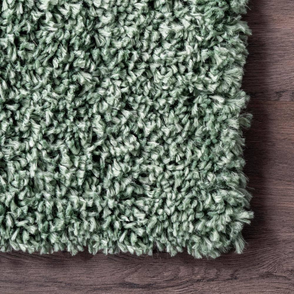 Nuloom Kara Solid 6 Round Shag Indoor Area Rug for Living Room Bedroom Dining Room Nursery, Green