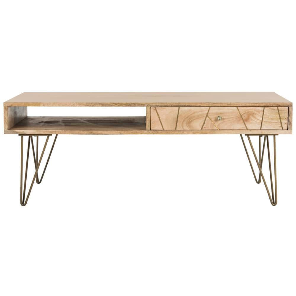 Marigold Coffee Table - Natural/Brass - Safavieh