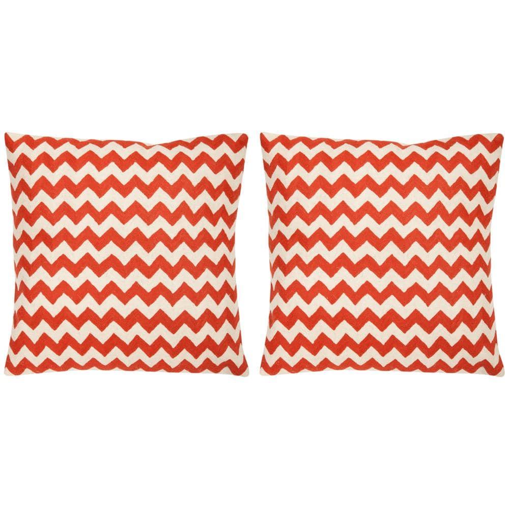 Safavieh Embroidered Canvas Reversible Throw Pillow (Set of 2)