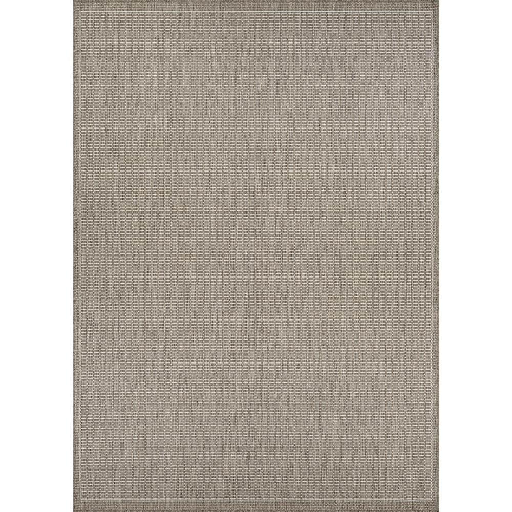 Couristan Recife Saddle Stitch Indoor /Outdoor Area Rug, Champagne- Taupe, 8'6" x 13'