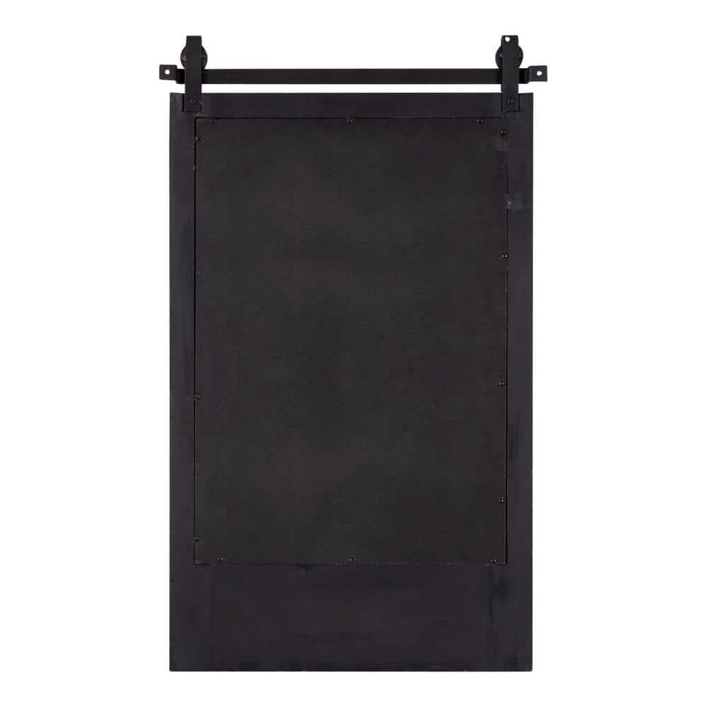 18" x 28" Cates Functional Wall Mirror Black - Kate & Laurel All Things Decor: Rustic Farmhouse, Wooden Frame, No Assembly Required