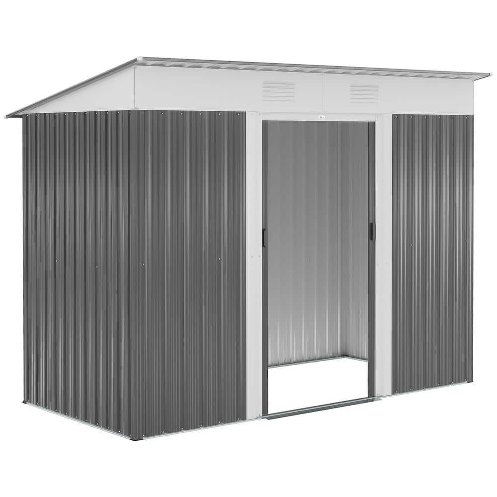 Outsunny Backyard  3.6 ft. W x 5.8 ft. D Metal Traditional Storage Shed
