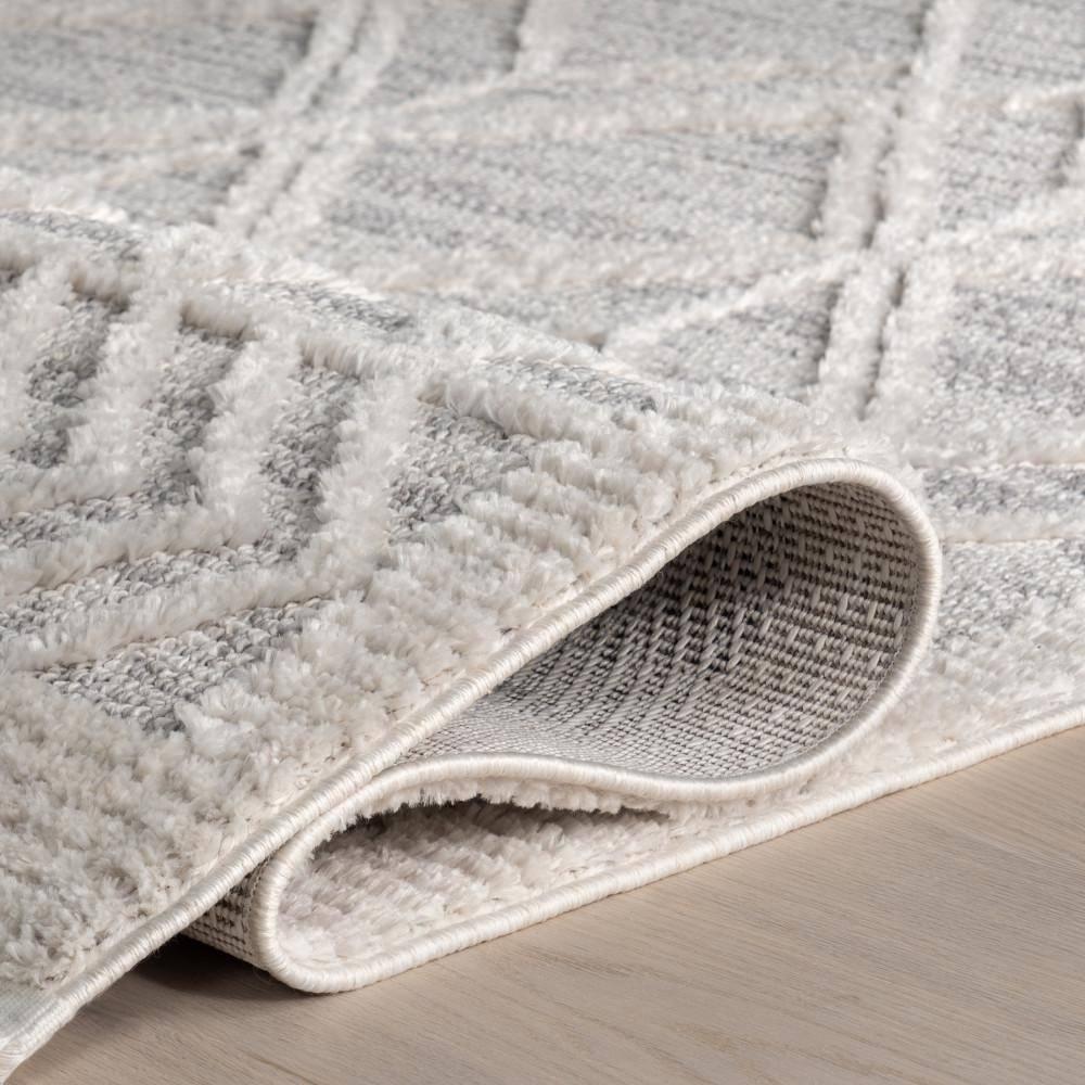 Nuloom 9x12 Ansley Moroccan Tassel Indoor Area Rug, Light Grey, Textured Bohemian Design, Plush High Pile, Stain Resistant, Bedroom, Living Room