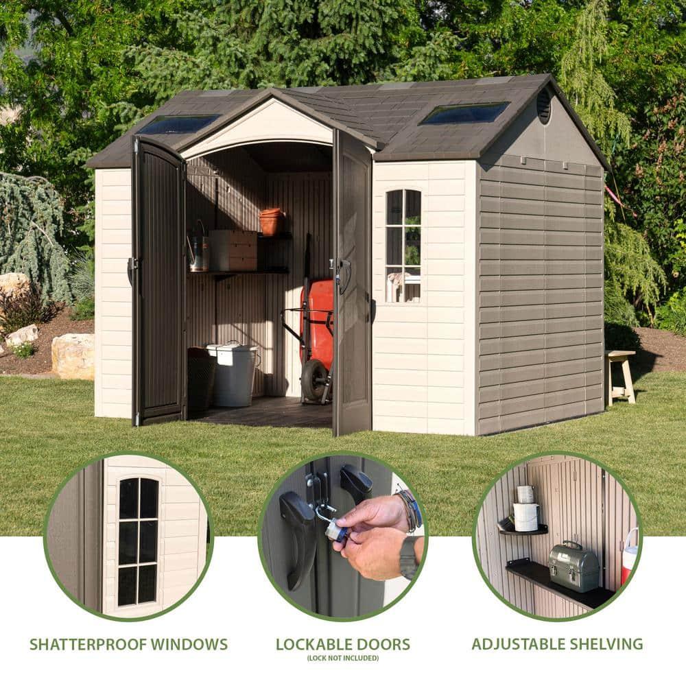 Lifetime Lifetime 10 Ft. x 8 Ft. High-Density Polyethylene (Plastic) Outdoor Storage Shed with Steel-Reinforced Construction