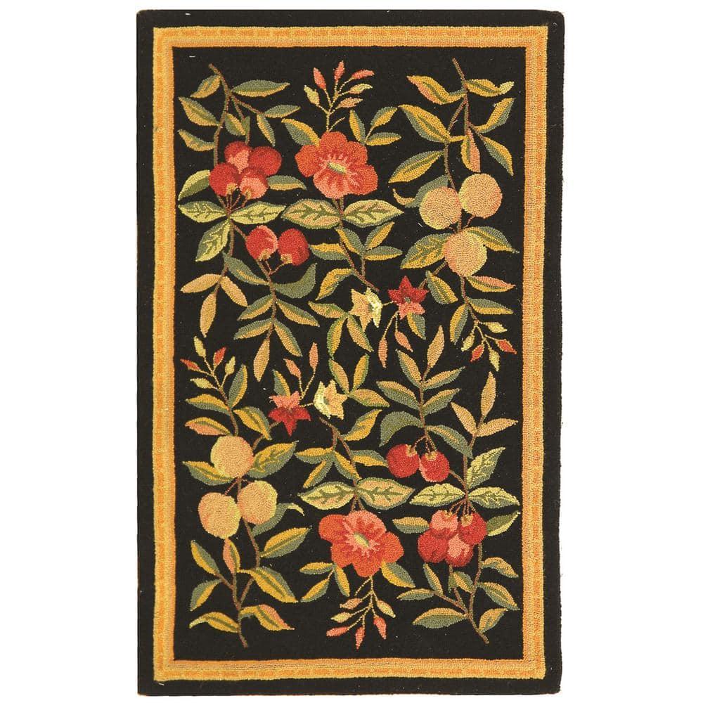 Chelsea HK210 Hand Hooked Accent Rug - Black - 2'6"x4' - Safavieh.