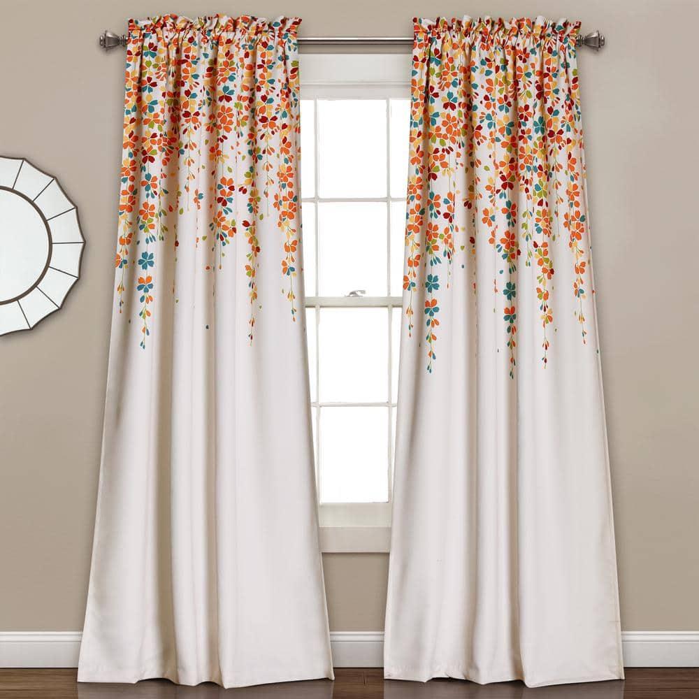 Lush Decor Weeping Flowers Floral Room Darkening Thermal Rod Pocket Curtain Panels (Set of 2)
