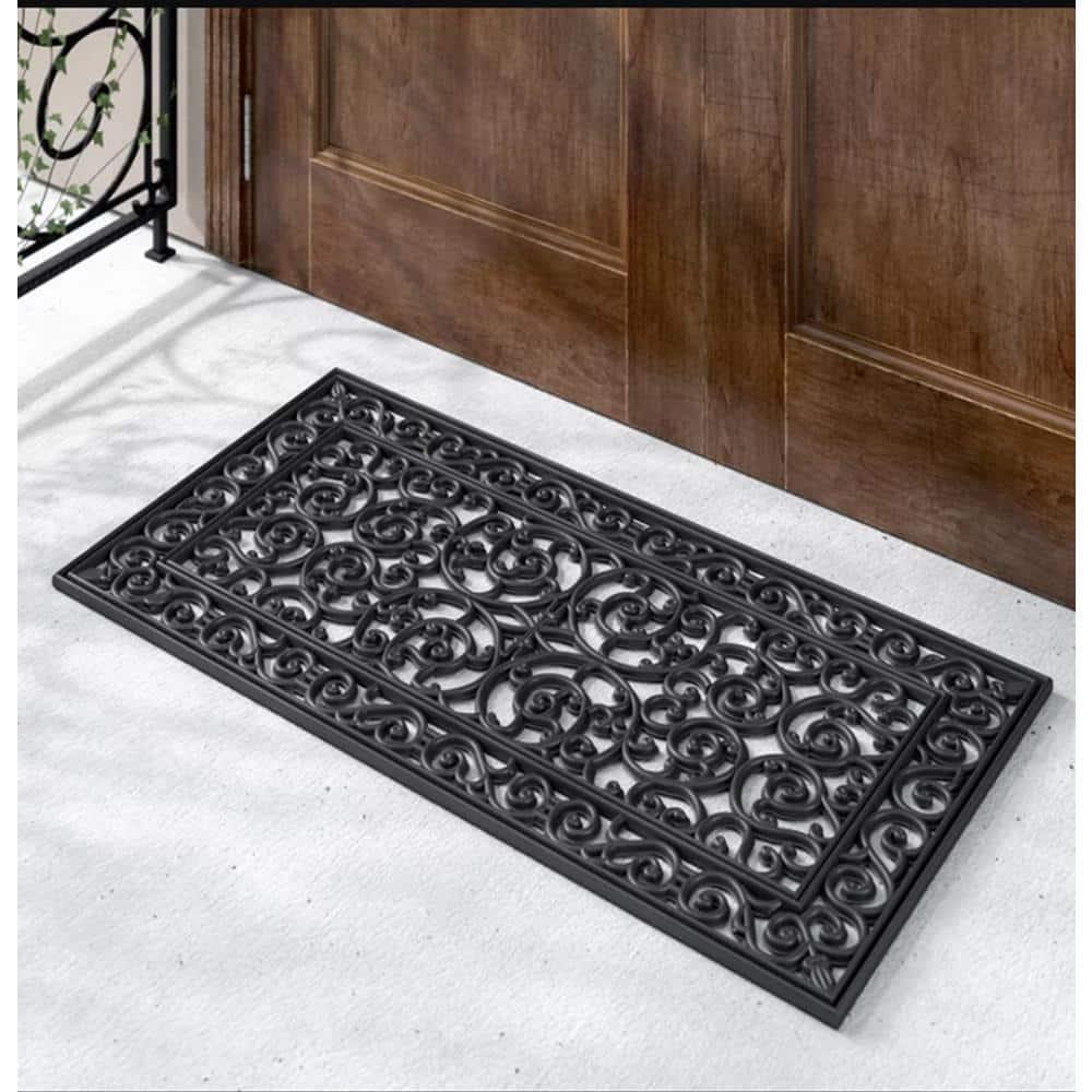 A1HC Extra Large Outdoor Floor Mat, Natural Rubber, 24" X 48", Ideal for Outside entryway, Dirt Shoe Scraper, Door mat for Indoor Outdoor, Mats for Entry, Patio, Busy Areas