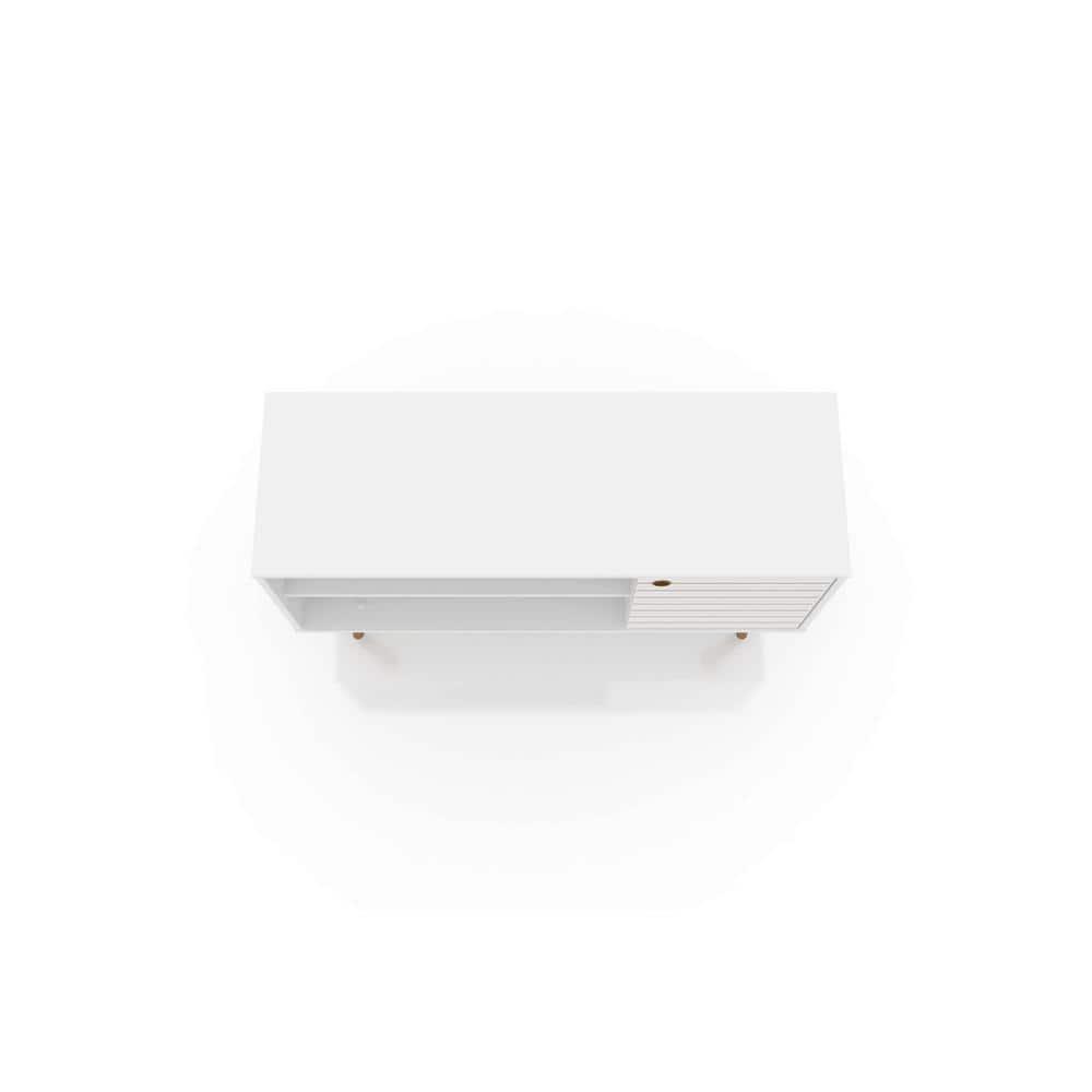 Liberty Mid Century Modern 2 Shelves and 1 Door TV Stand for TVs up to 46" White - Manhattan Comfort