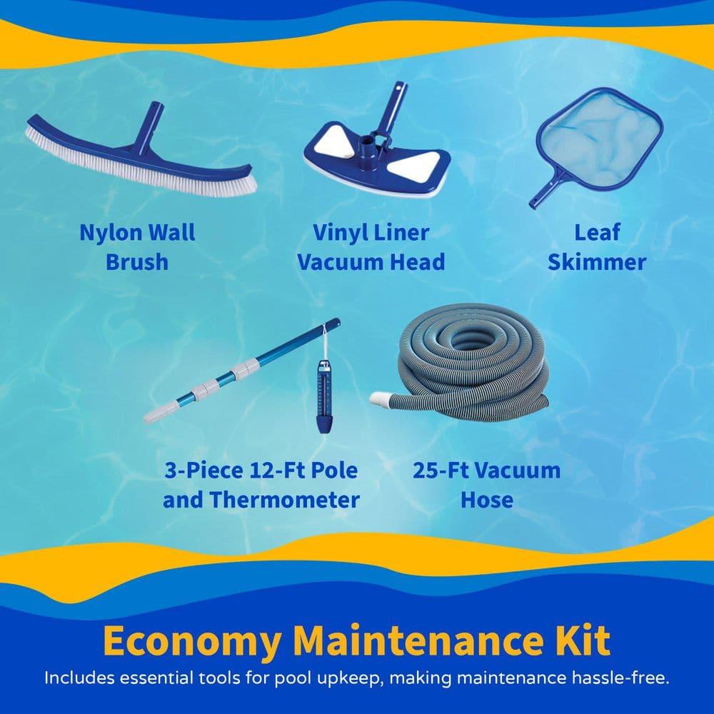 Blue Wave Products Belize Round 52-in Deep 6-in Top Rail Swimming Pool Package