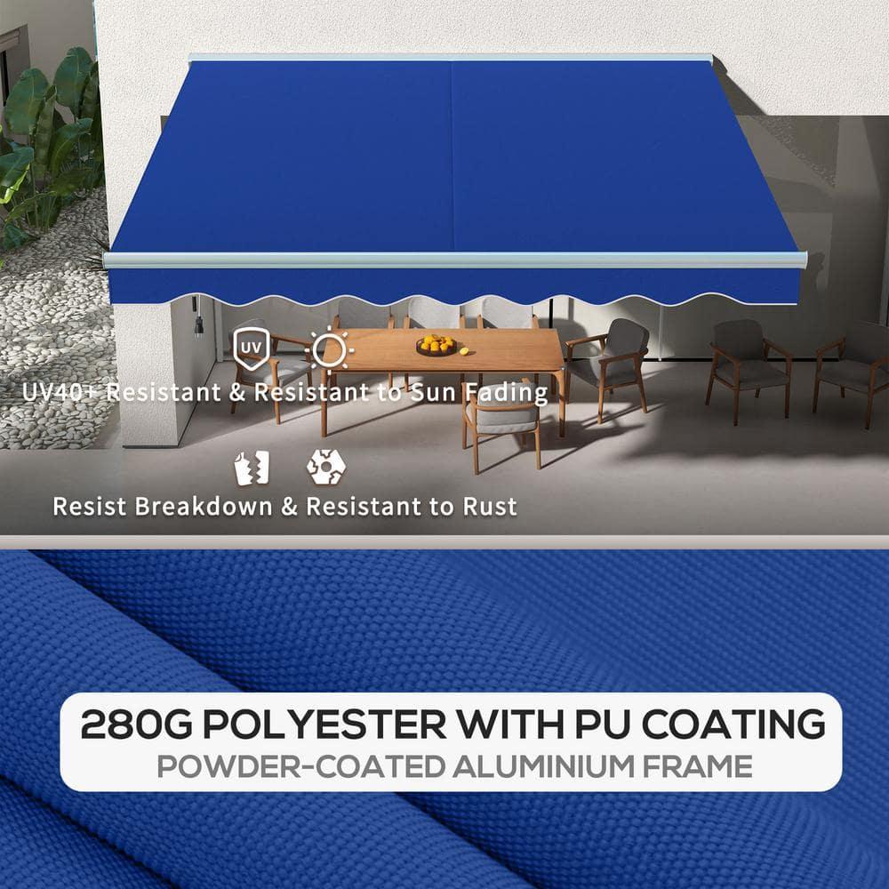 Outsunny Polyester Cover Retractable Patio Awning