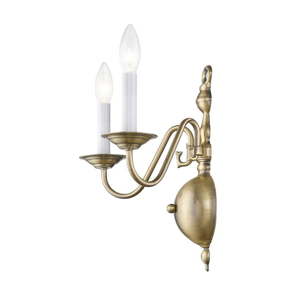 Livex Lighting Williamsburgh 2 - Light Wall Light in  Antique Brass