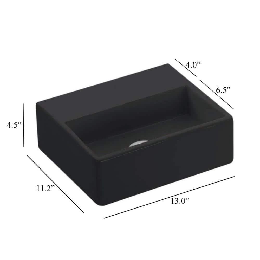 WS Bath Collections Quattro 11.2'' Ceramic Rectangular Bathroom Sink