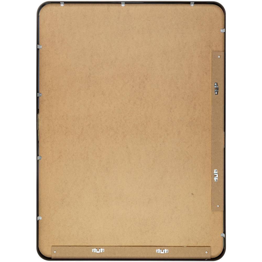 Elegant Rectangular Mirror with Brushed Silver and Gold Finish