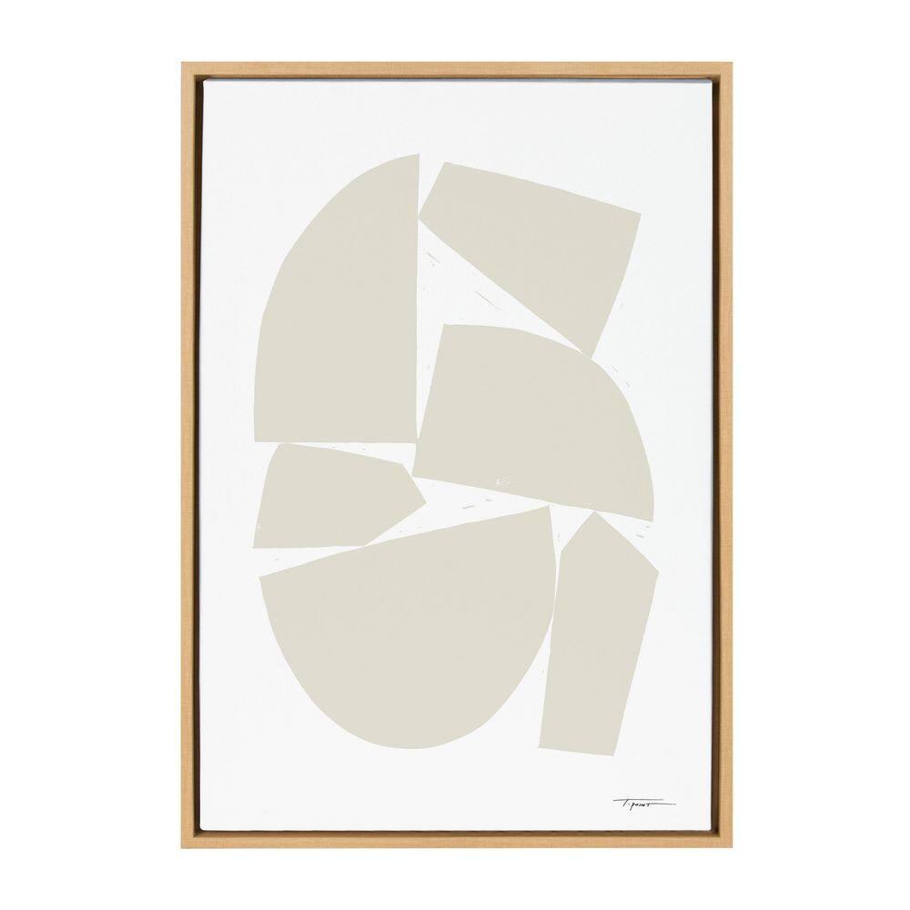 23" x 33" Sylvie Constructed I Neutral by Statement Goods - Kate & Laurel: Modern Digital Art Canvas