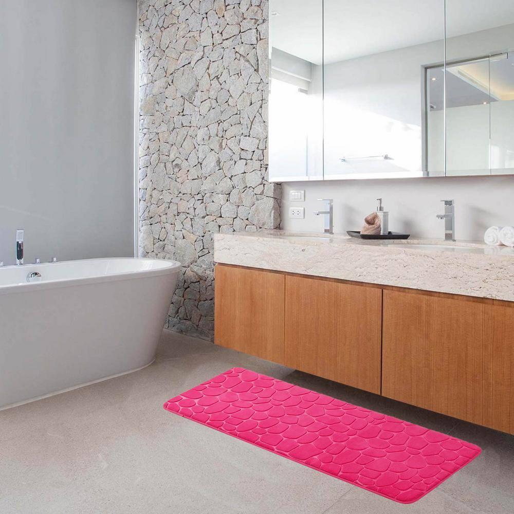 Evideco Pebble Runner Mat - Memory Foam - 48"L x 18"W for Kitchen, Bathroom and more