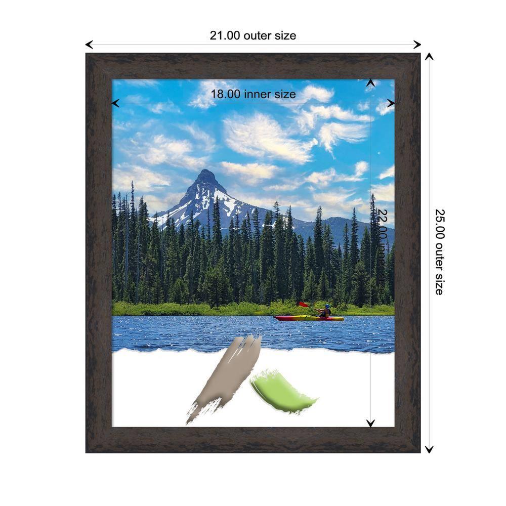 Amanti Art Dappled Black Brown Narrow Wood Picture Frame Opening Size 18x22 in.