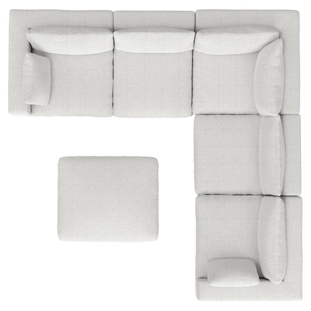 AllModern Maud Modular Sofa and Ottoman Set 125-inch-wide L-Shaped Sofa and Matching 36-inch-wide Table Ottoman for Living Room | Wayfair