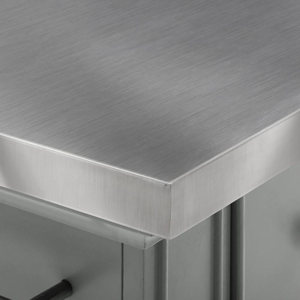 Julia Stainless Steel Top Kitchen Island Gray - Crosley: Towel Bar, Spice Rack, 5 Drawers, 2 Cabinets