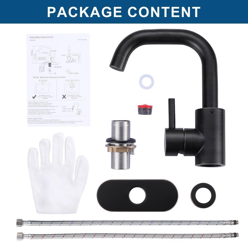 Single Handle Stainless Steel Bar Faucet With Supply Lines And Deckplate