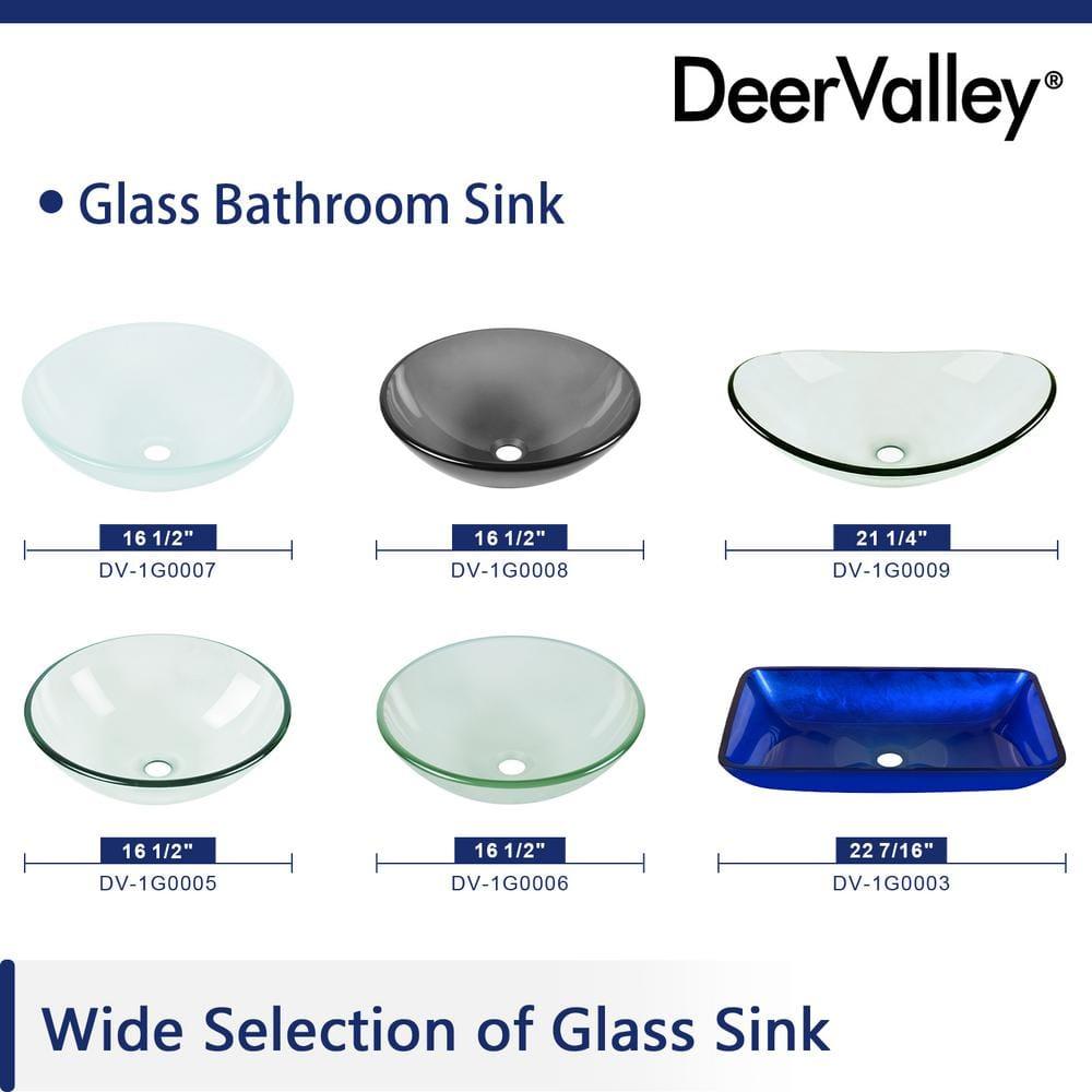 DeerValley Symmetry 16.5'' Circular Glass Vessel Bathroom Sink