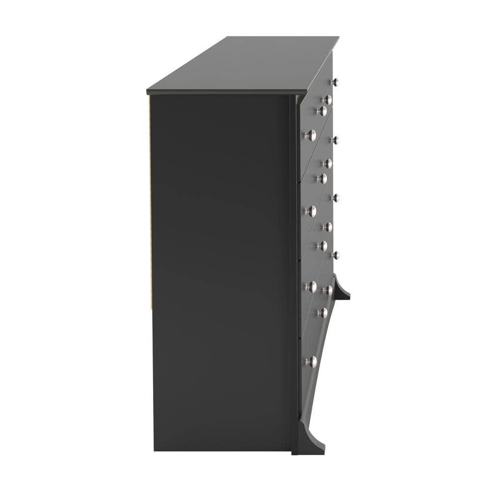 Sonoma 8 Drawer Dresser Black - Prepac: Laminated Transitional Style, Metal Hardware, Includes Anti-Tip