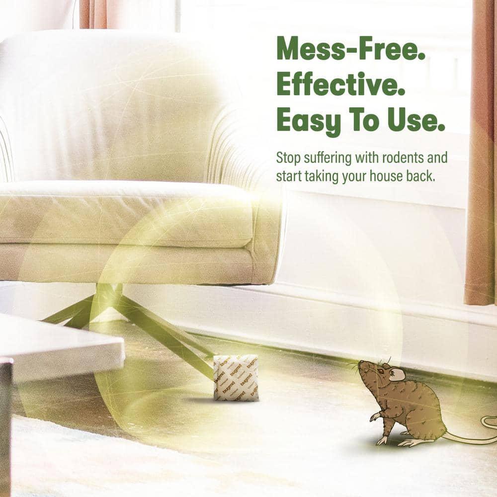 BugMD Vamoose - Rodent Repellent Pouches (1 Pack, 4 Pouches), Plant-Powered Rat Repellent, Rodent Defense Mice Repellent, Rat Repellent, Mouse Deterrent Indoor