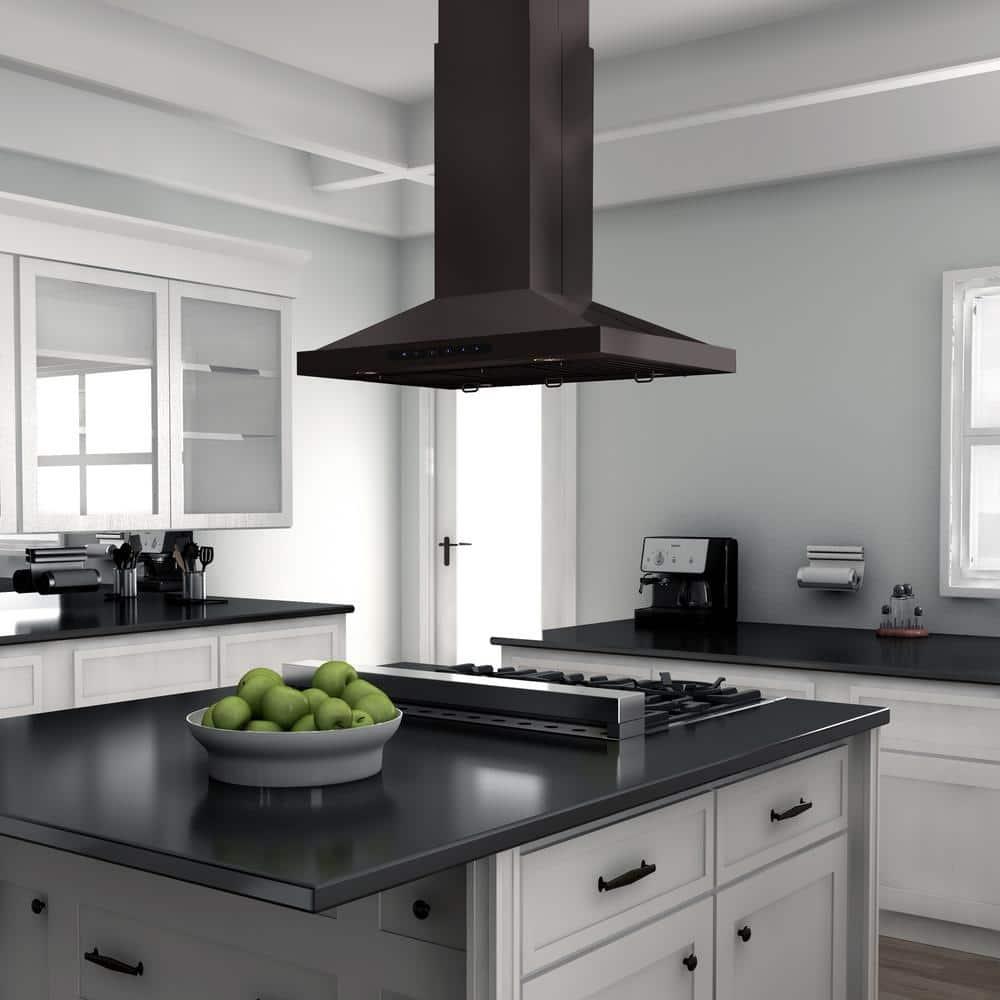 36 in. Convertible Vent Isl& Mount Range Hood in Stainless Steel (GL2i-36)