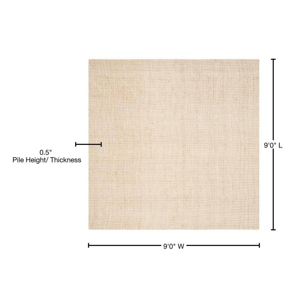 Natural Fiber NF730 Hand Woven Area Rug - Ivory - 9'x9' - Safavieh.