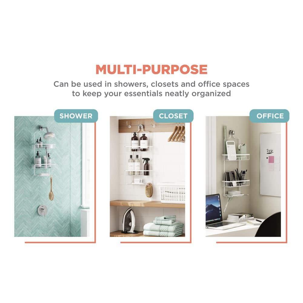 NeverRust Rustproof Aluminum Large Over-the-Shower Caddy in Satin Chrome