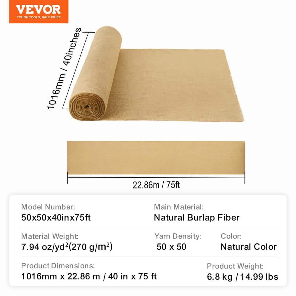 VEVOR Burlap Fabric Roll Burlap Tree Wrap for Crafts & Plants