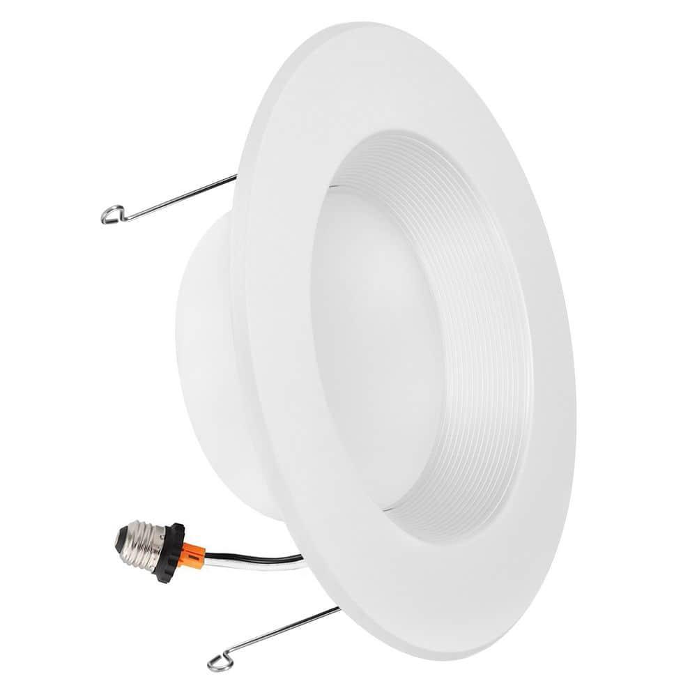 Maxxima 12 Pack 5 in. & 6 in. 5 CCT Retrofit Recessed LED Downlight - 1300 Lumens, E-26 Quick Connect, Dimmable, Color Selectable 2700K-5000K (2700K/3000K/3500K/4000K/5000K), Ideal for Contractors
