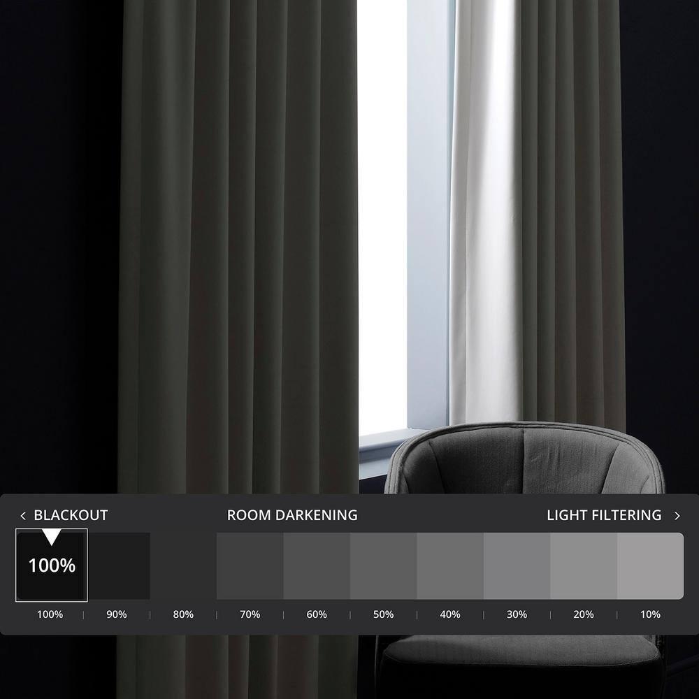 Dark Ivory Essential Polyester 50 in. W x 96 in. L Rod Pocket 100% Blackout Curtain (Single Panel)