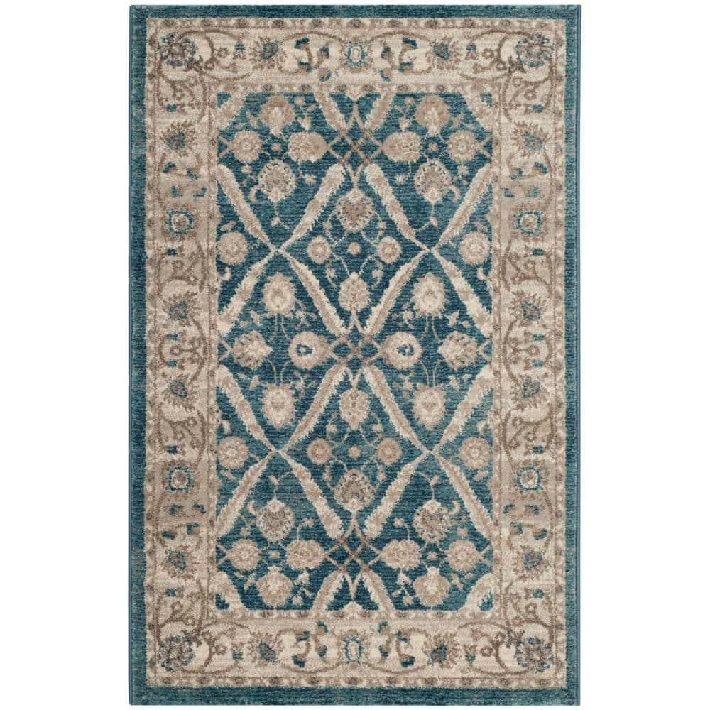 Sofia SOF378 Power Loomed Area Rug - Blue/Beige - 3'x5' - Safavieh.