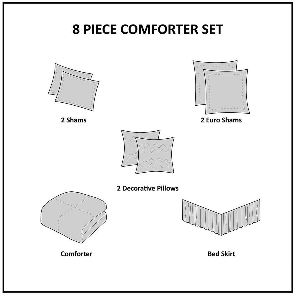 Ramsey Embroidered 8 Piece Comforter Set