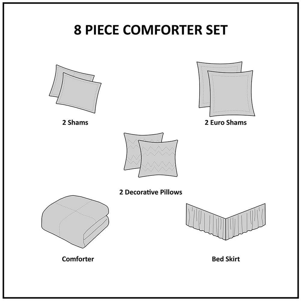Ramsey Embroidered 8 Piece Comforter Set