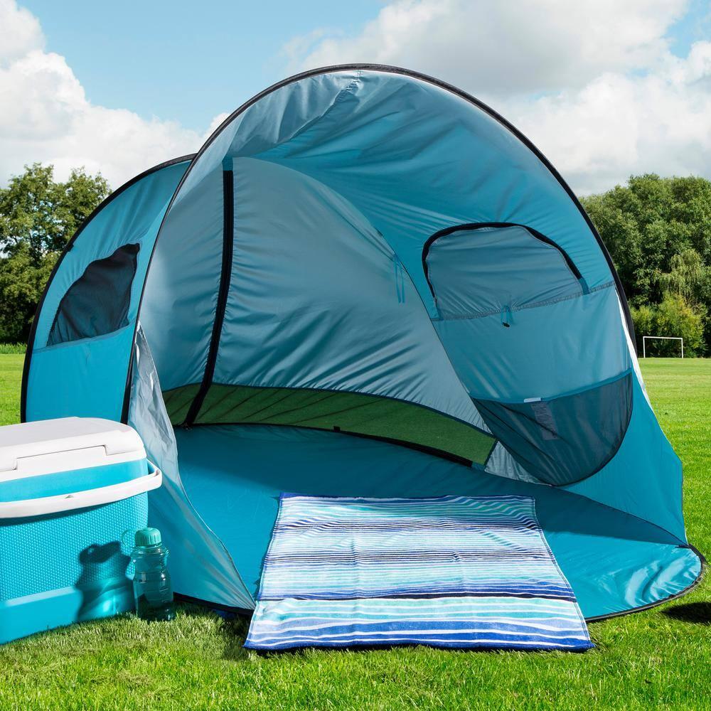 wakeman Wakeman UPF50+ Pop Up Beach Tent Sun Shelter, Blue