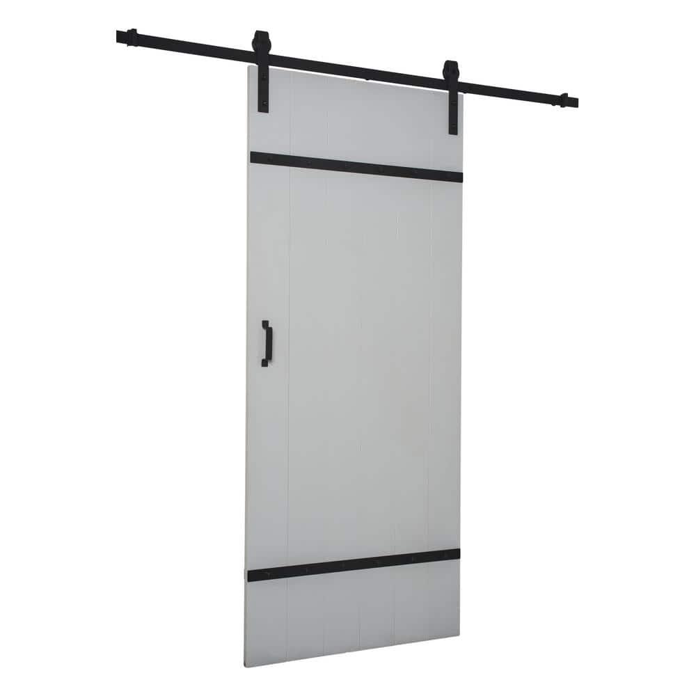 Renin 36'' x 84'' Semi-Solid Paneled Low-Gloss with Installation Hardware Kit Barn Door