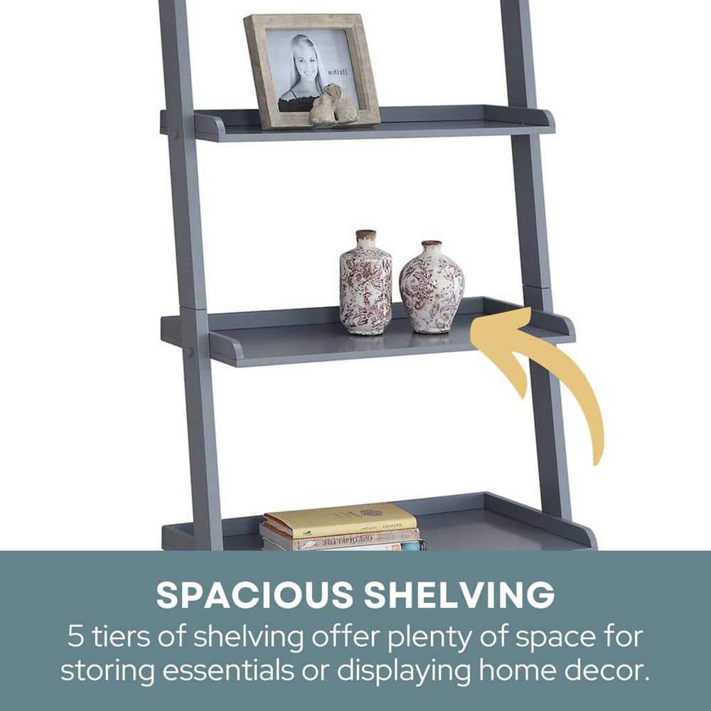 Convenience Concepts American Heritage Bookshelf Ladder, Gray