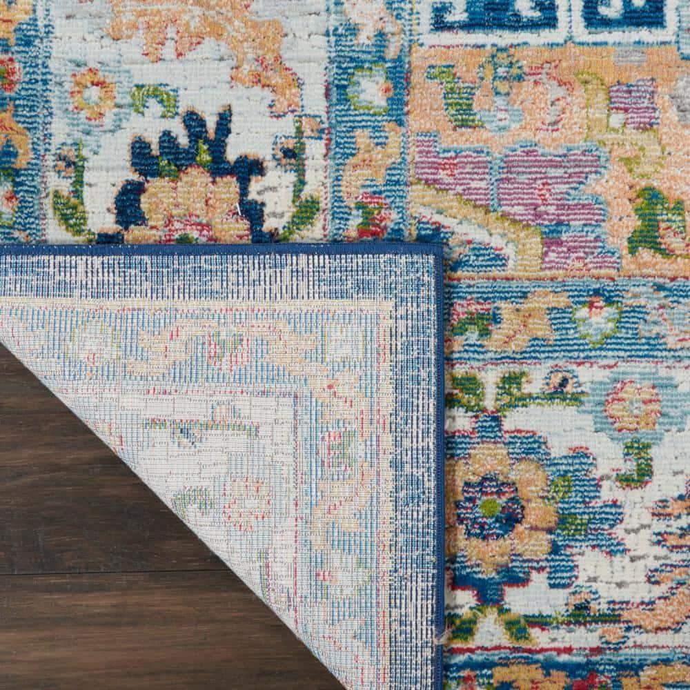 Nourison Global Vintage Center Medallion Indoor Area Rug Blue/Multicolor 7'10" x 9'10"
