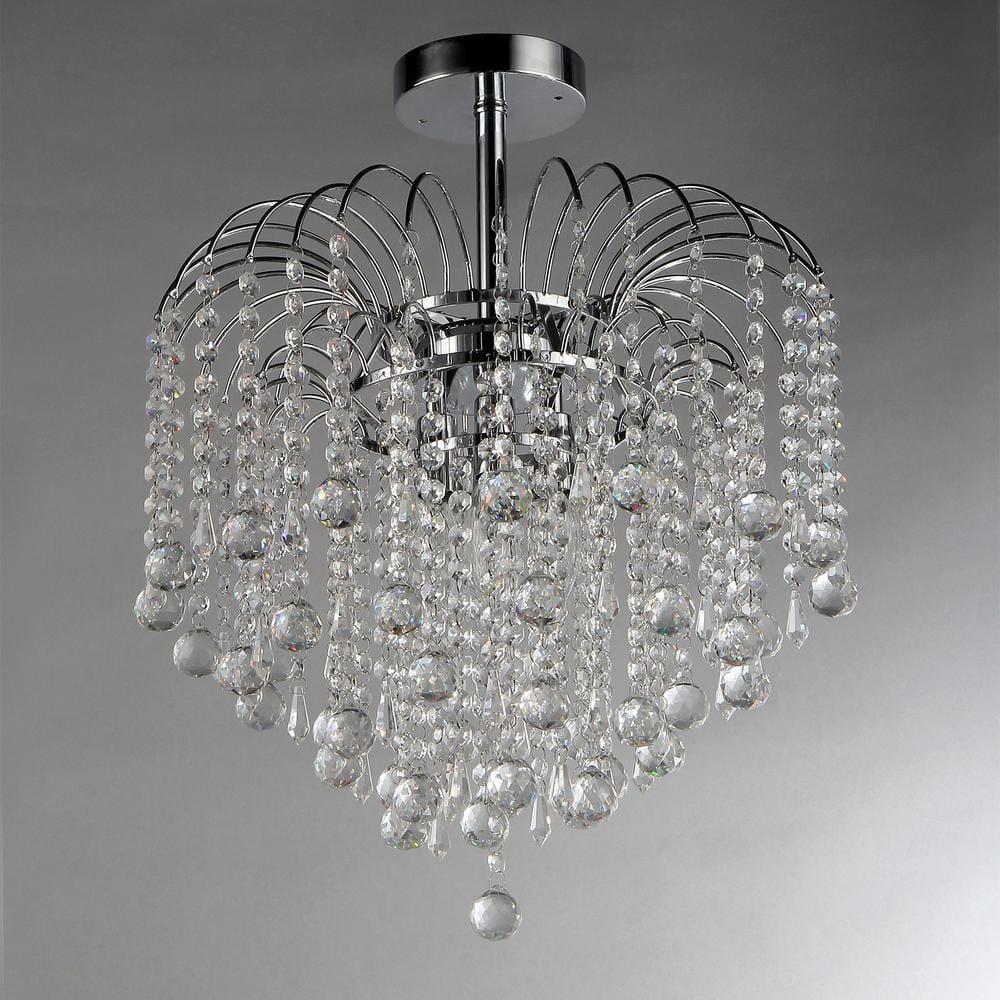 Warehouse of Tiffany Mary 4-light Chrome Crystal Chandelier