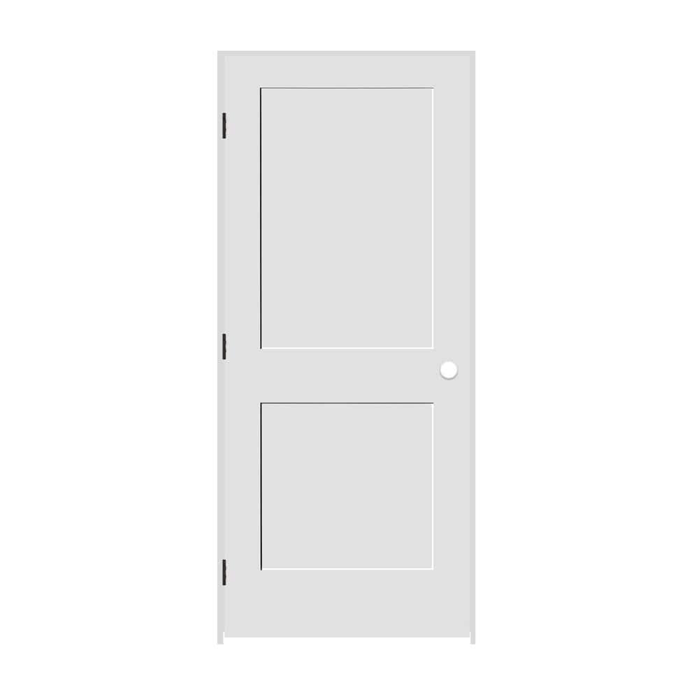 36" x 80" White Primed MDF Interior Door with Oil Rubbed Bronze Hinges