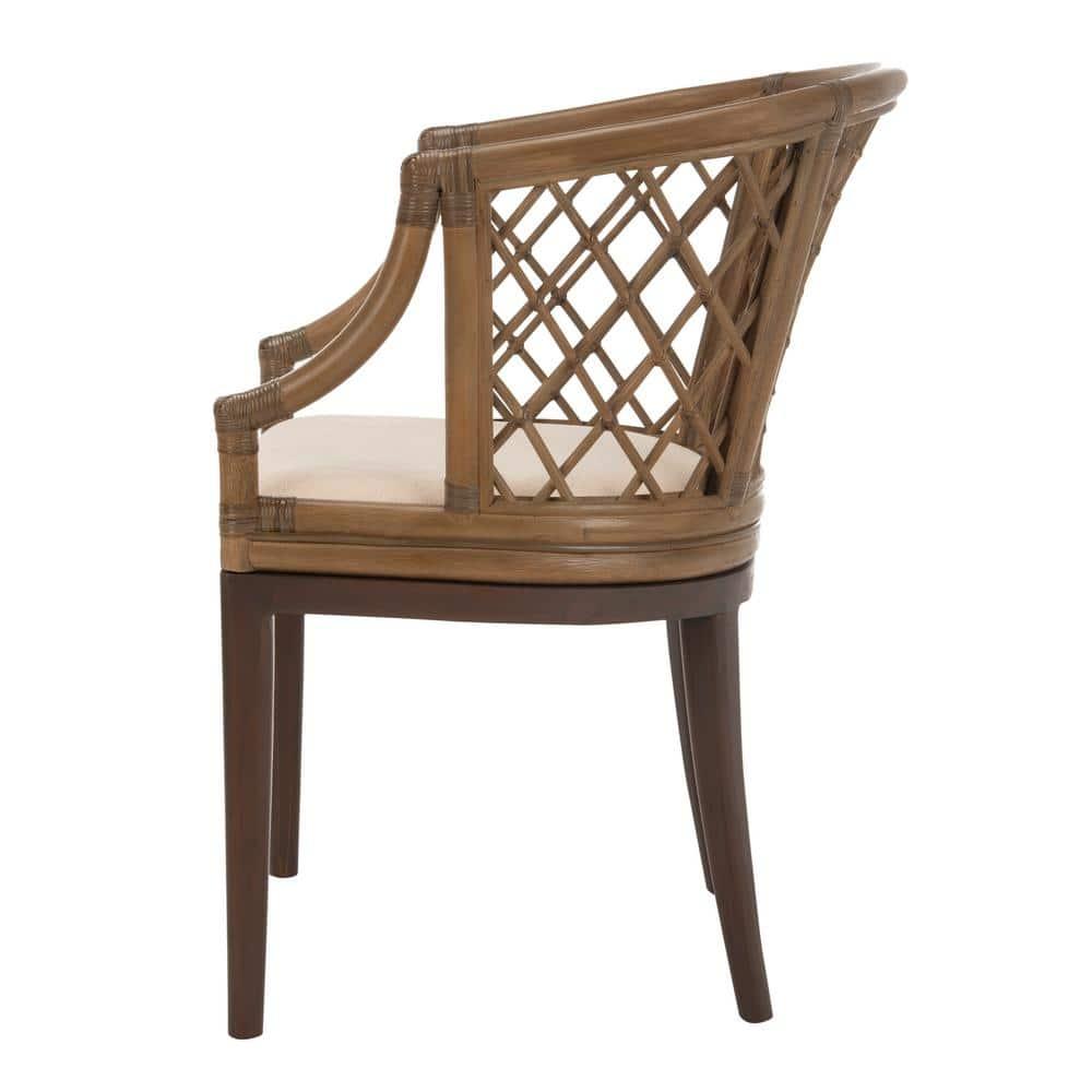 Carlotta Arm Chair - SEA4013 - Greige/White - Safavieh