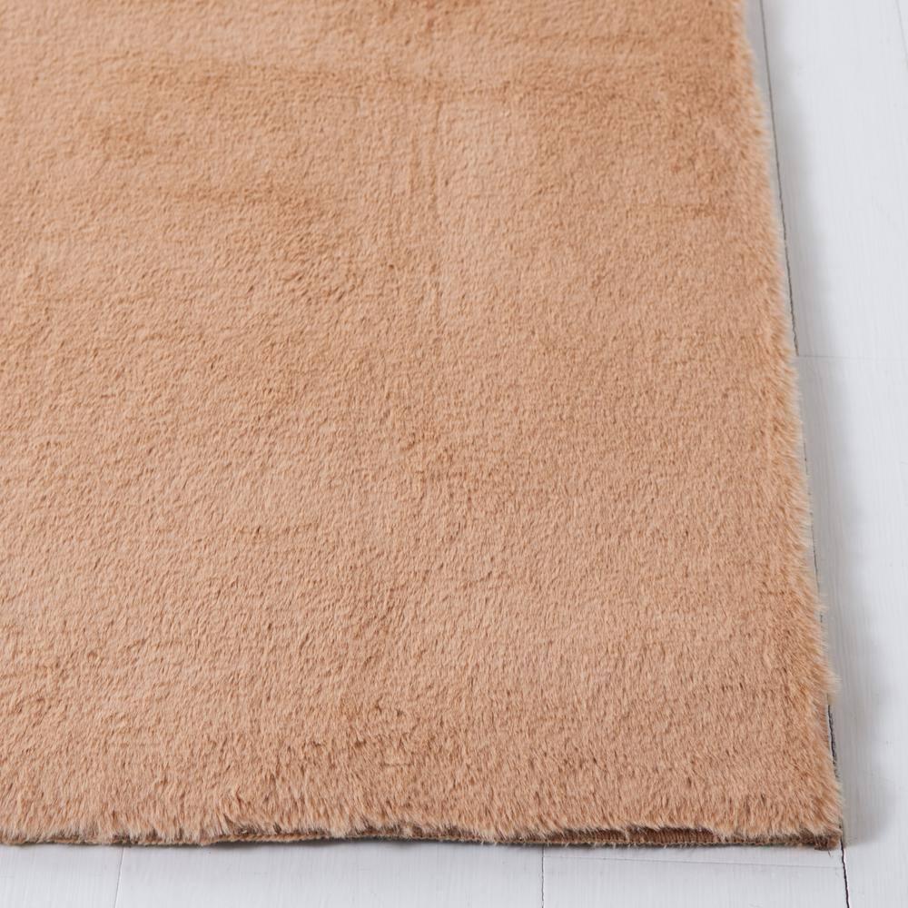 Faux Rabbit Fur FRF500 Power Loomed Machine Washable Indoor Area Rug - Beige - 6'x6' - Safavieh