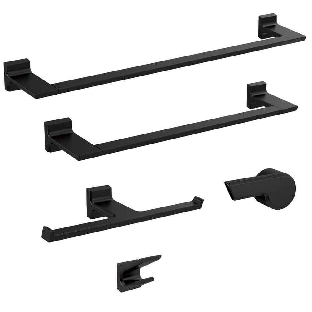 Delta Pivotal Tissue Holder with Shelf, Matte Black