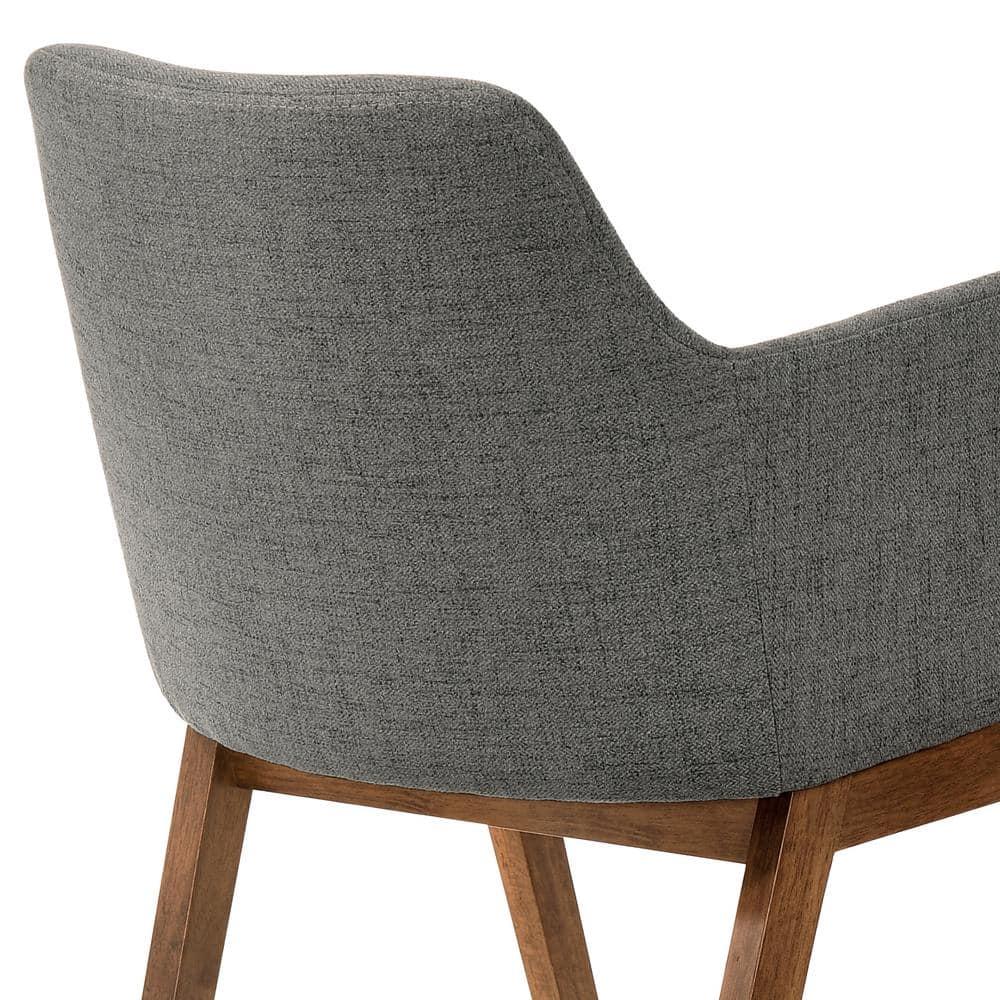 Armen Living Renzo 18" Wood Dining Side Chairs in Charcoal/Walnut (Set of 2)