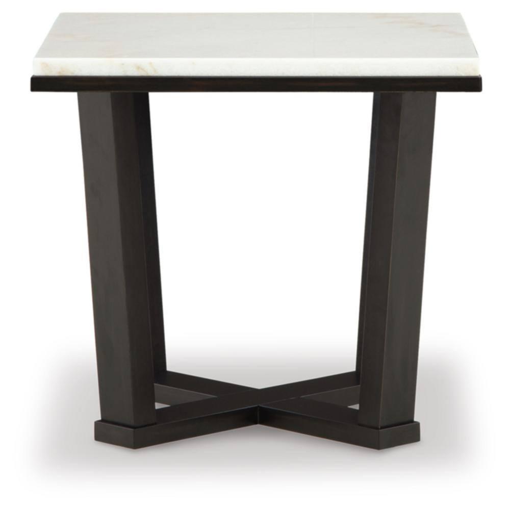 Signature Design by Ashley Fostead Contemporary Square End Table with Marble Top