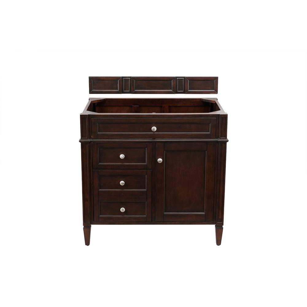 Burnished Mahogany Single Vanity with Satin Nickel Hardware