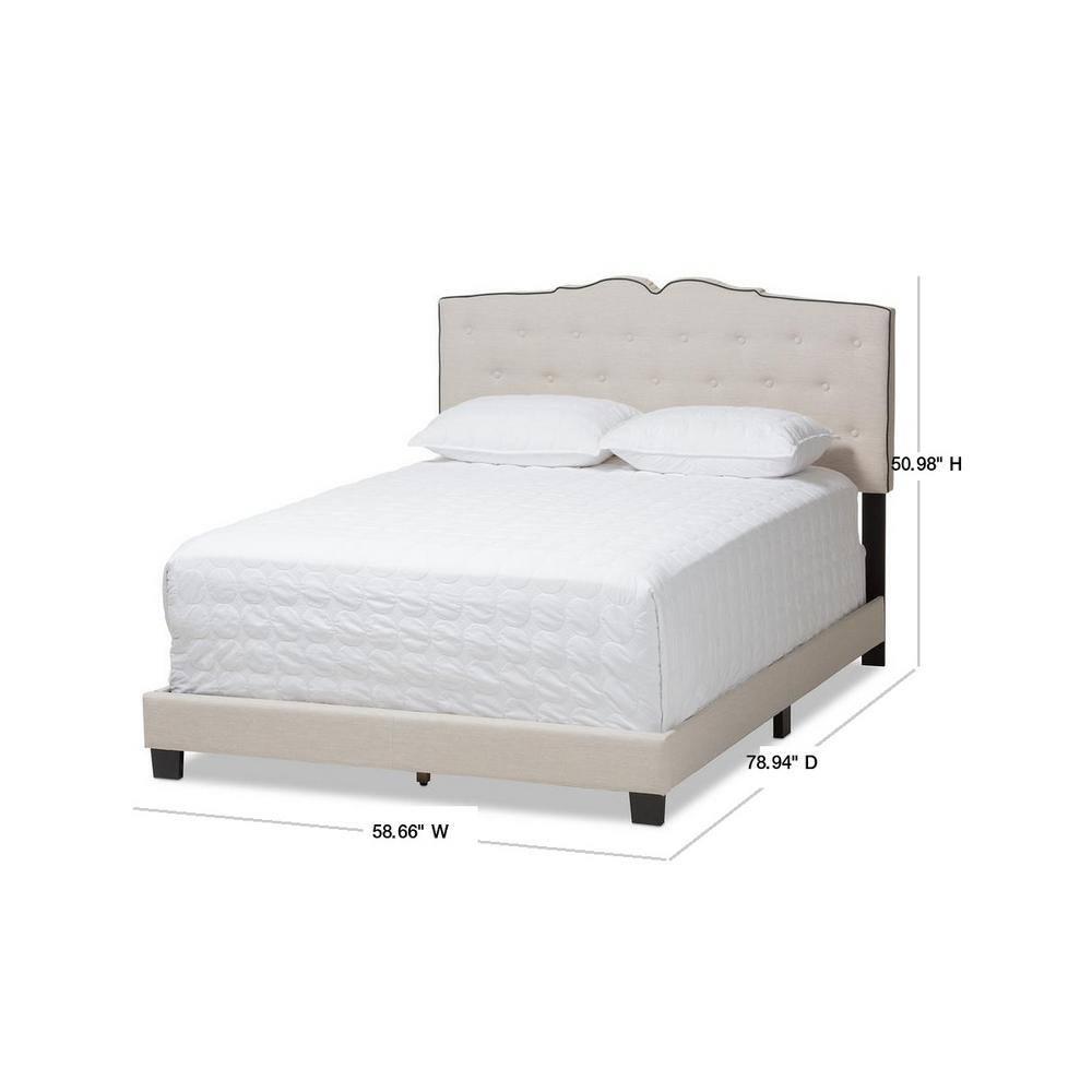 Full Vivienne Modern Bed with Headboard & Box Spring Support - Baxton Studio